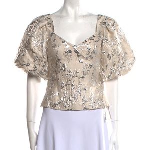 Jonathan Simkhai Metallic Floral Top